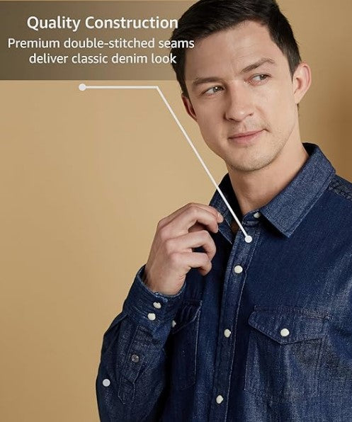 Symbol Premium Men's Casual Cotton Denim Shirt