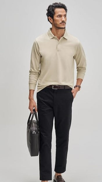 Men's Solid Cotton Polo T-Shirt