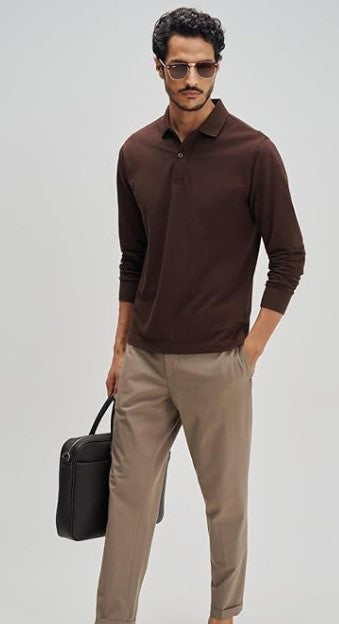 Men's Solid Cotton Polo T-Shirt