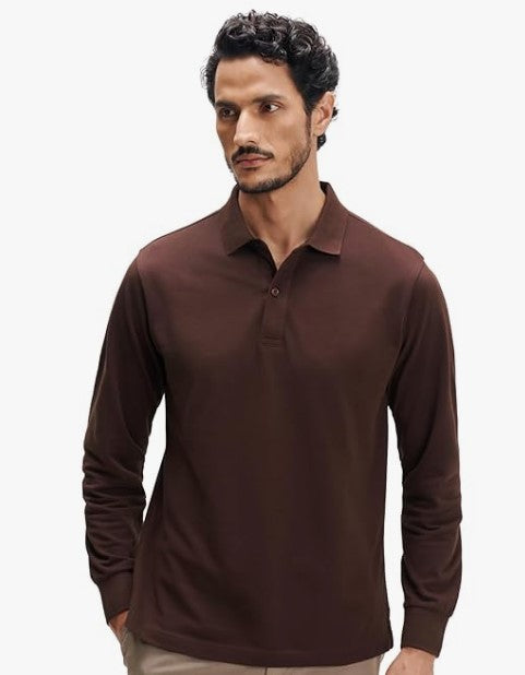 Men's Solid Cotton Polo T-Shirt