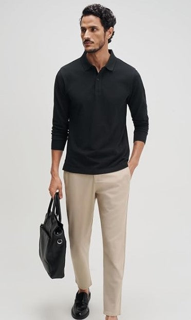 Men's Solid Cotton Polo T-Shirt