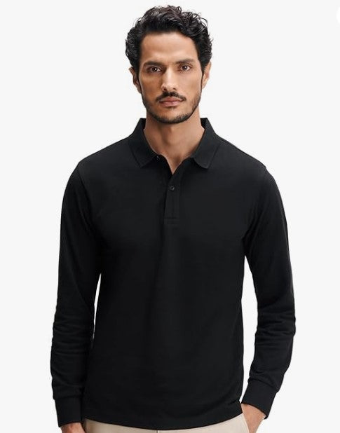 Men's Solid Cotton Polo T-Shirt