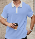 KAJARU Men's Waffle Knit Polo T-Shirt