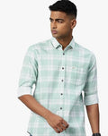 Majestic Man Comfort Slim Fit Pure Cotton Checked Casual Shirt