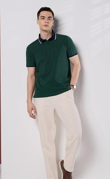 Symbol Premium Men's Cotton Solid Polo T-Shirt