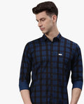 Majestic Man Men Small Checkered Slim Fit Cotton Casual Shirt