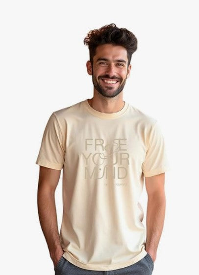 NOBERO Men's Cotton Regular Fit Letter Print T-Shirt