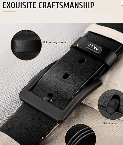 ZORO Men's Genuine Leather Belt for Men