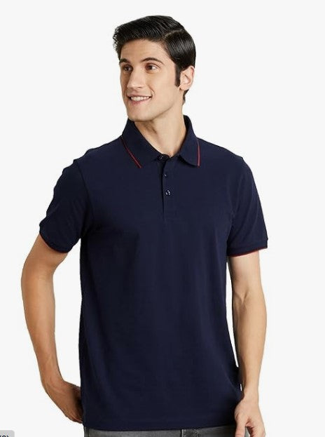 Men's Cotton Stretch Solid Polo T-Shirt