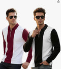 T-Shirt for Men Zip Neck Cotton Blend Mens Tshirts