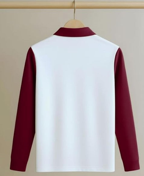 T-Shirt for Men Zip Neck Cotton Blend Mens Tshirts
