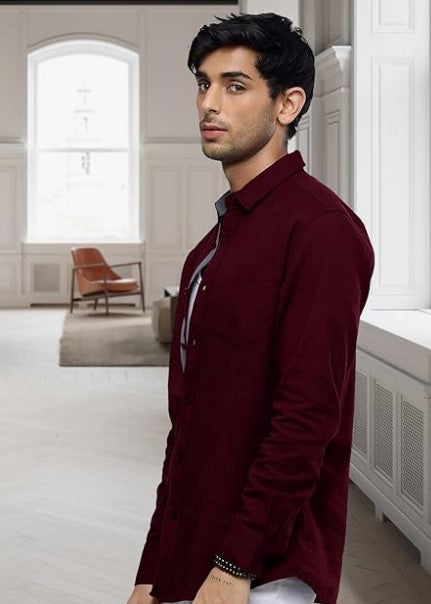 Pinkmint Men's Solid Shirt